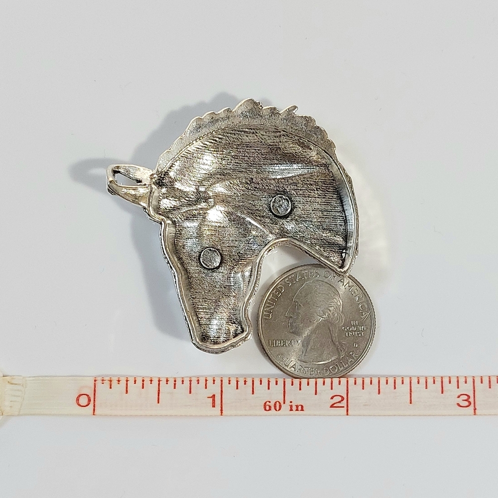 Large Silver Horse Necklace Pendant - Picture 3 of 4